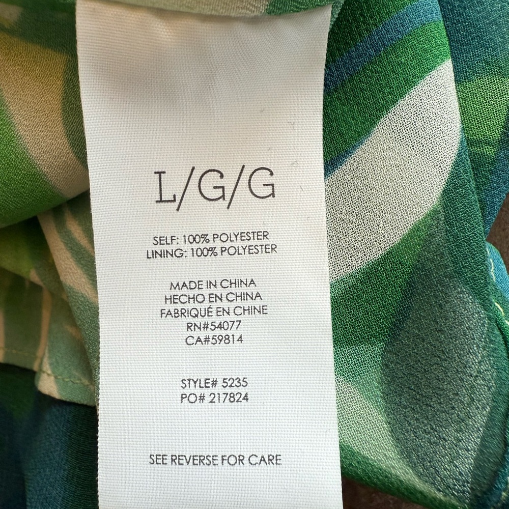 Cabi Green Leaf Print Sleeveless Dress - Picture 9 of 10
